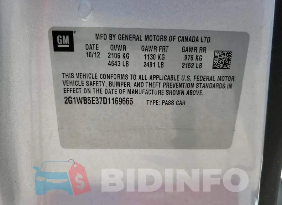 2G1WB5E37D1169665 Photo# 10
