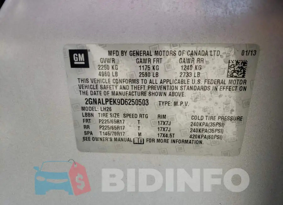 2GNALPEK9D6250503 Photo# 10