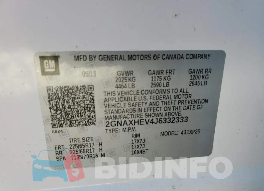 2GNAXHEV4J6332333 Photo# 10