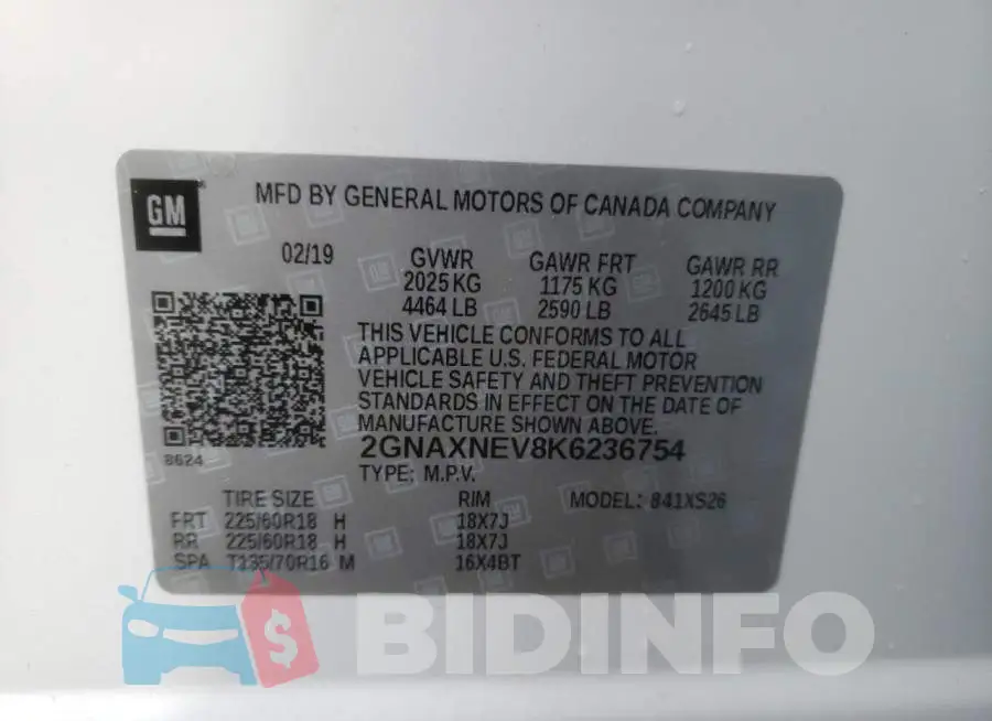 2GNAXNEV8K6236754 Photo# 10