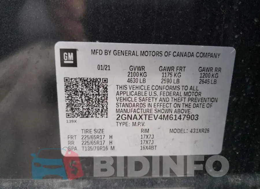 2GNAXTEV4M6147903 Photo# 13