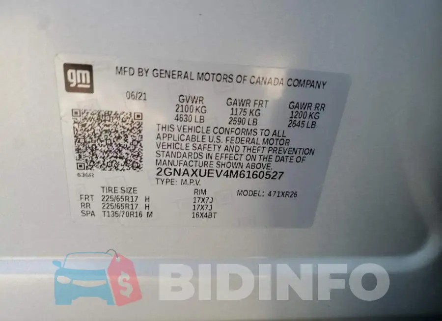 2GNAXUEV4M6160527 Photo# 10