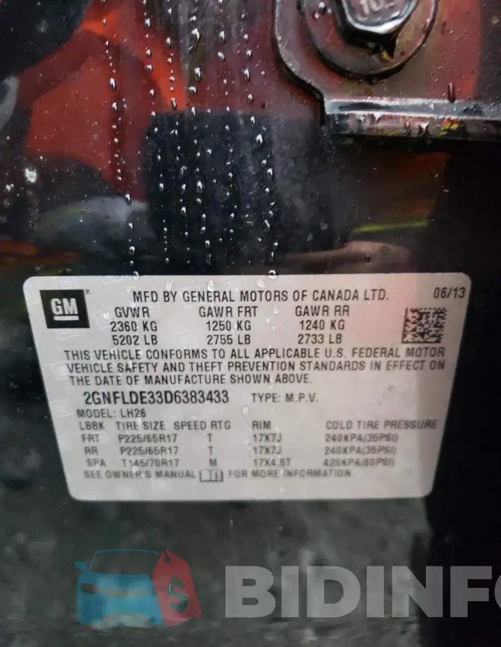2GNFLDE33D6383433 Photo# 10