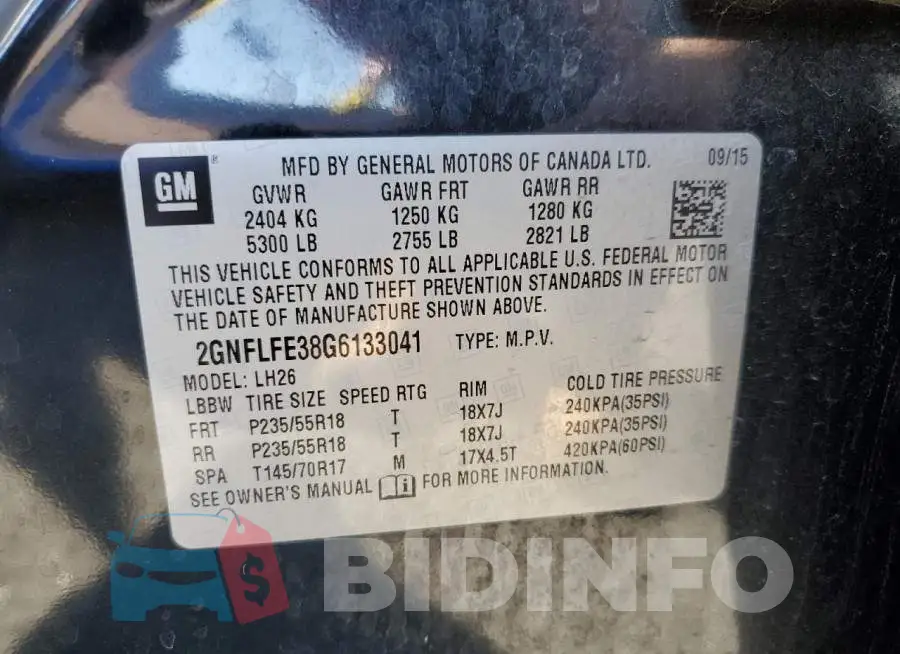 2GNFLFE38G6133041 Photo# 10