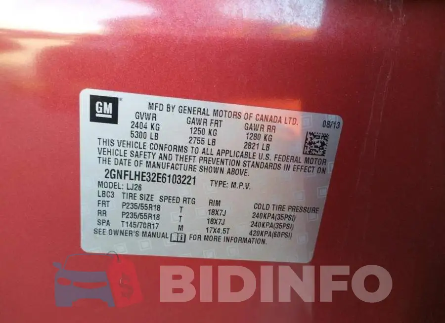 2GNFLHE32E6103221 Photo# 12