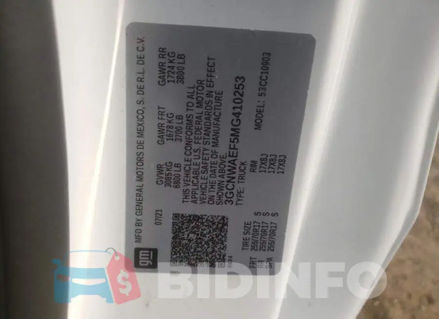 3GCNWAEF5MG410253 Photo# 10