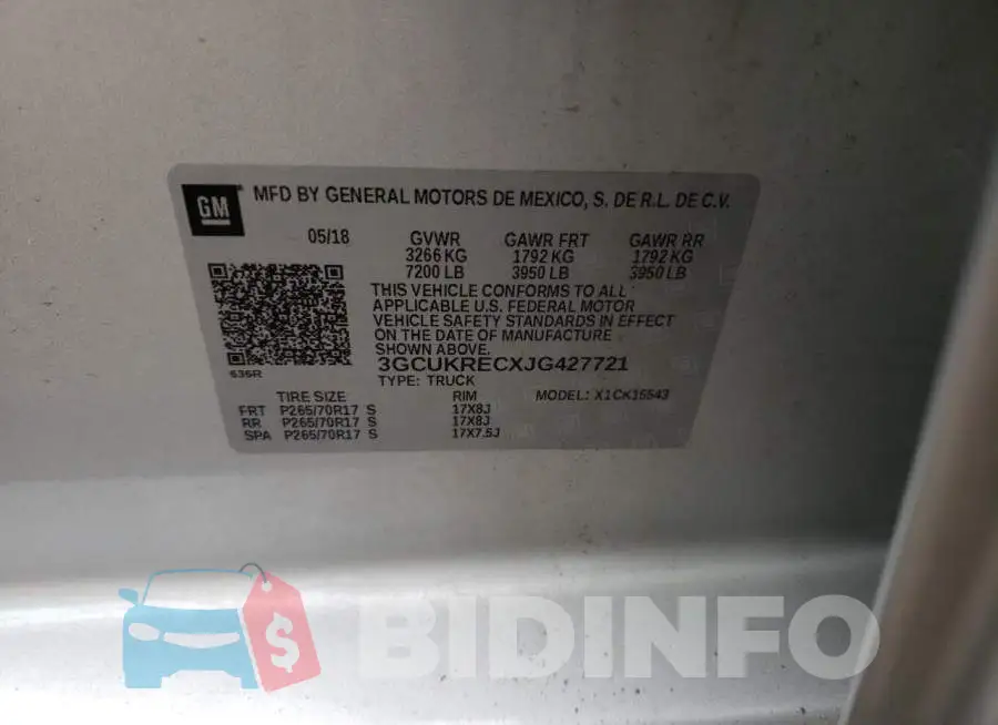 3GCUKRECXJG427721 Photo# 12