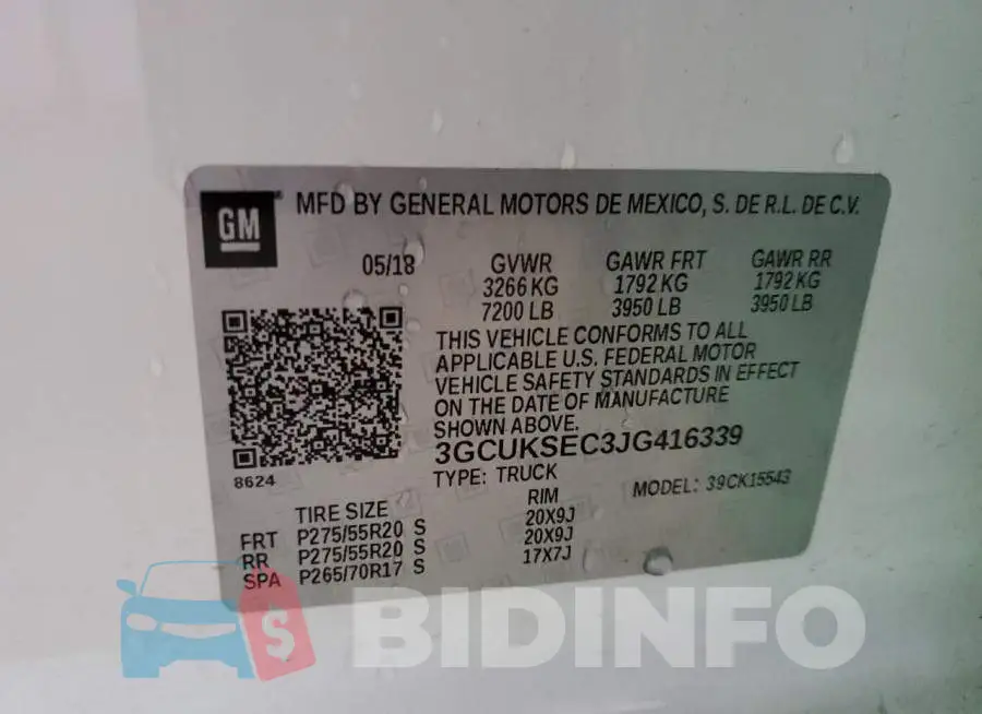 3GCUKSEC3JG416339 Photo# 10