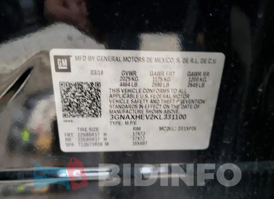3GNAXHEV2KL331100 Photo# 10