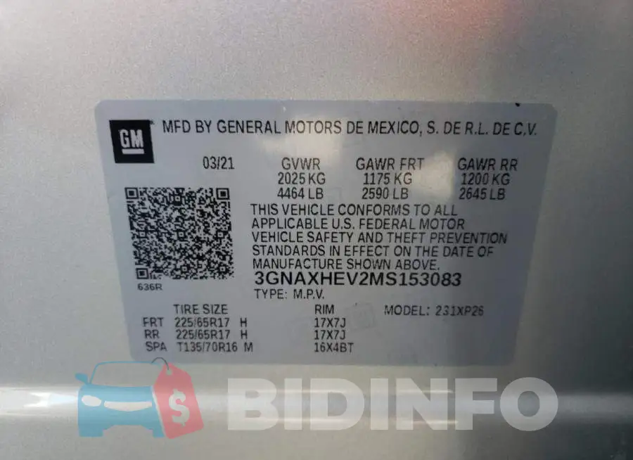 3GNAXHEV2MS153083 Photo# 10
