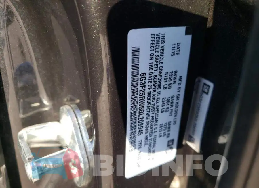6G3F25RW5GL208945 Photo# 10