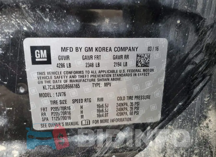 KL7CJLSB9GB666165 Photo# 14