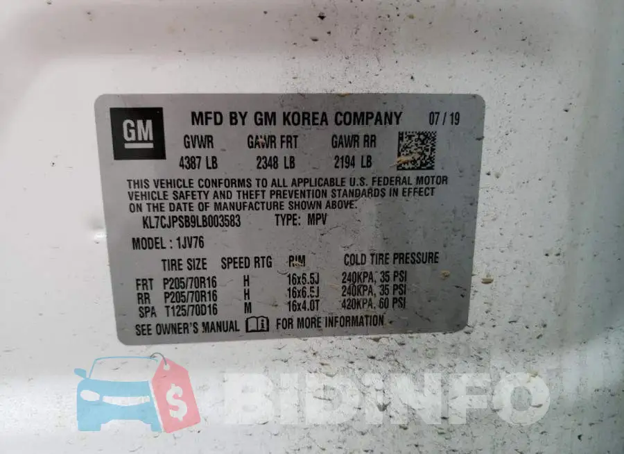 KL7CJPSB9LB003583 Photo# 10