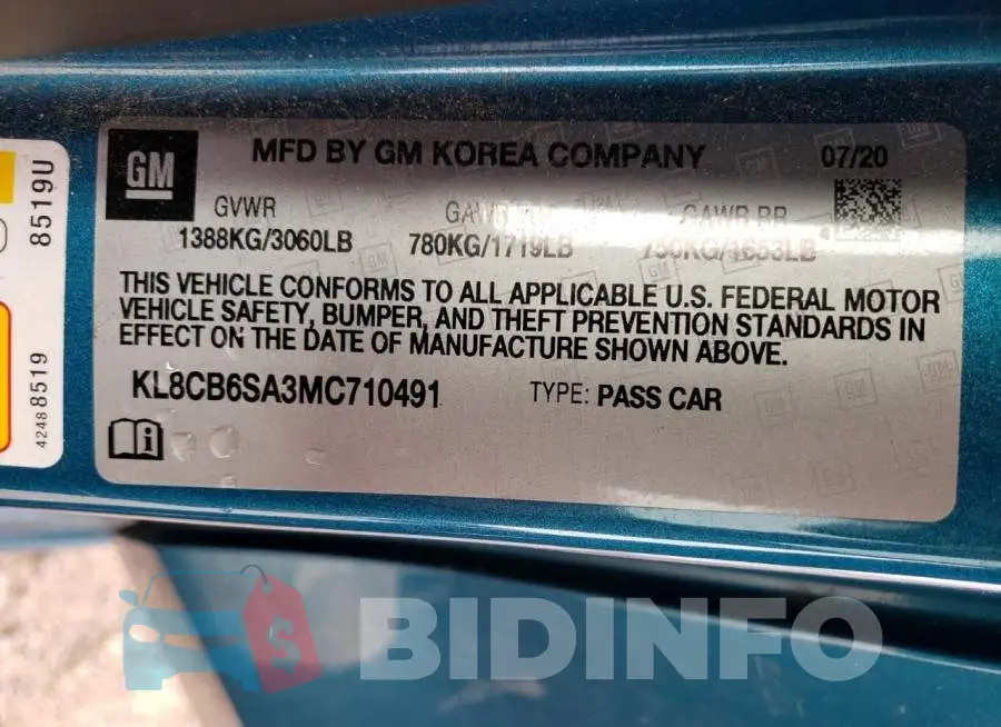 KL8CB6SA3MC710491 Photo# 13