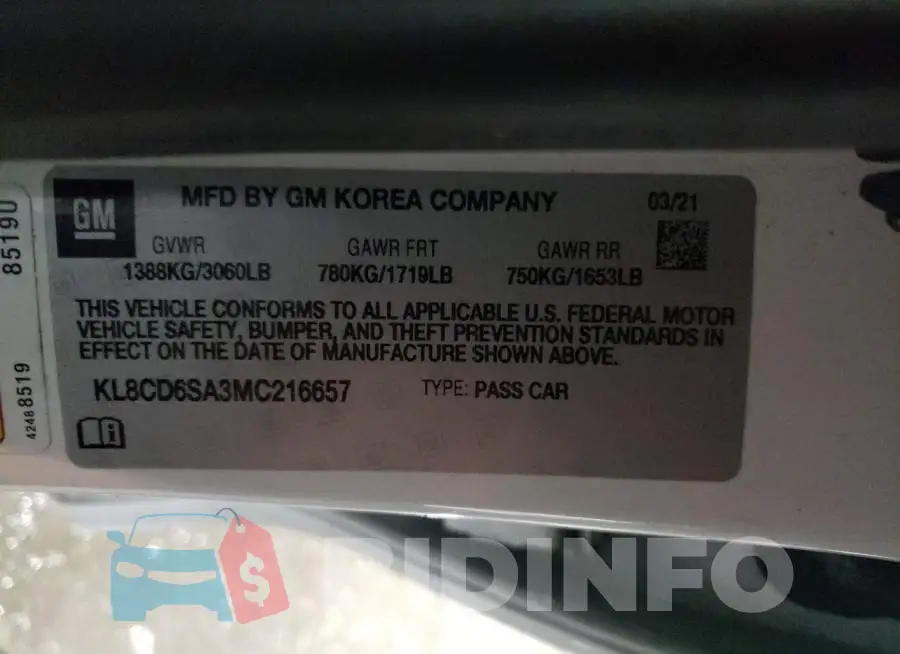 KL8CD6SA3MC216657 Photo# 12