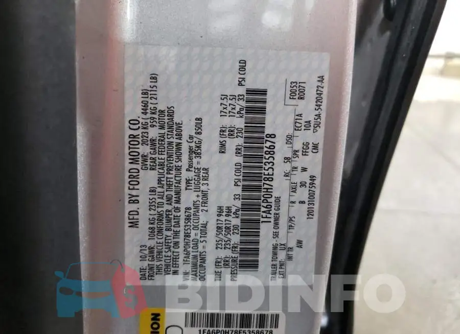 1FA6P0H78E5358678 Photo# 10