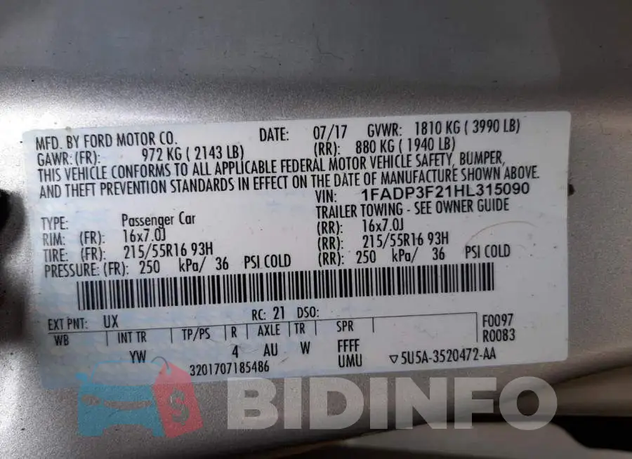 1FADP3F21HL315090 Photo# 10