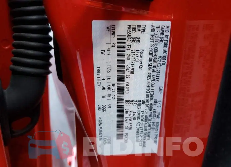 1FADP3F27EL215832 Photo# 10