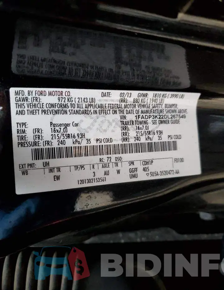 1FADP3K22DL267549 Photo# 12
