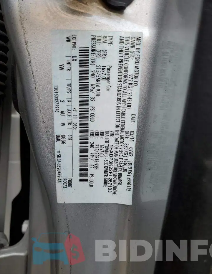 1FADP3K22FL267103 Photo# 12