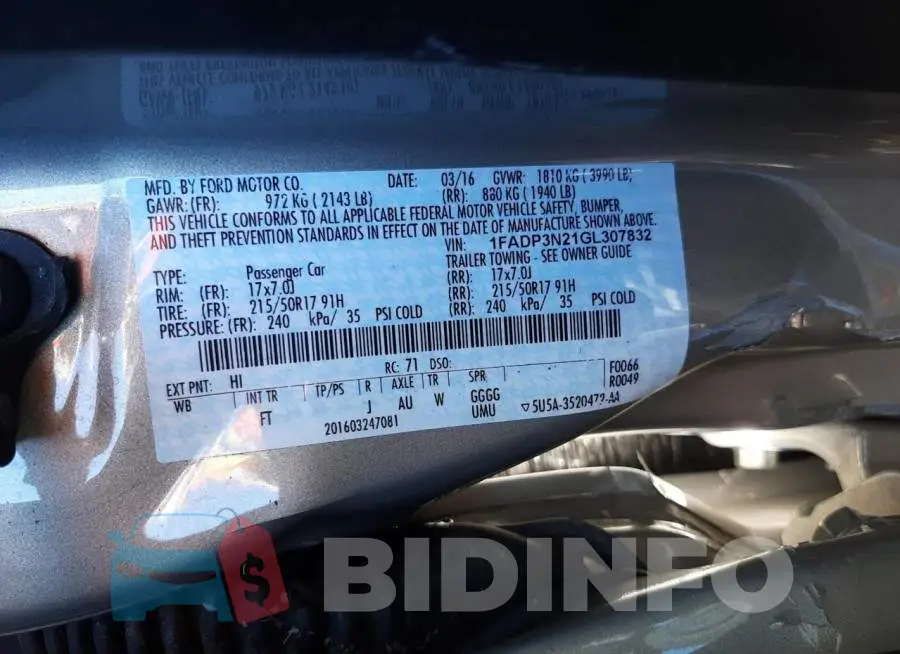 1FADP3N21GL307832 Photo# 10