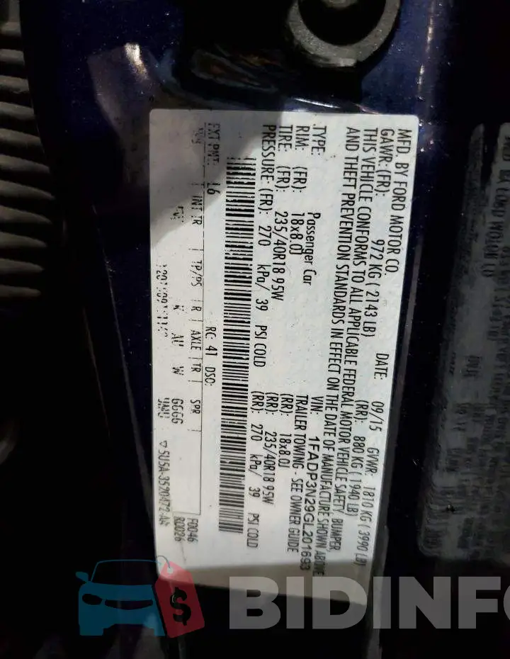 1FADP3N29GL201693 Photo# 12