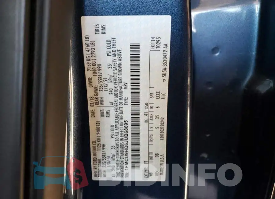 1FMCU9HD6JUB68695 Photo# 10