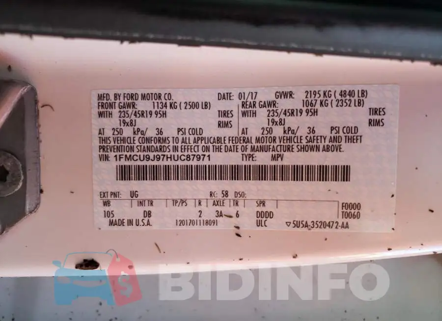 1FMCU9J97HUC87971 Photo# 10