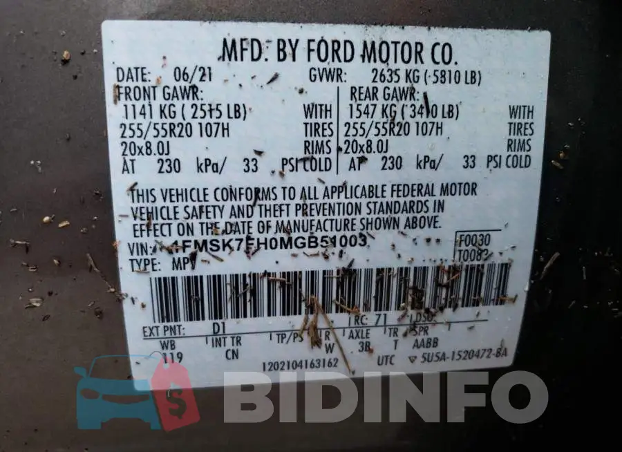 1FMSK7FH0MGB51003 Photo# 10