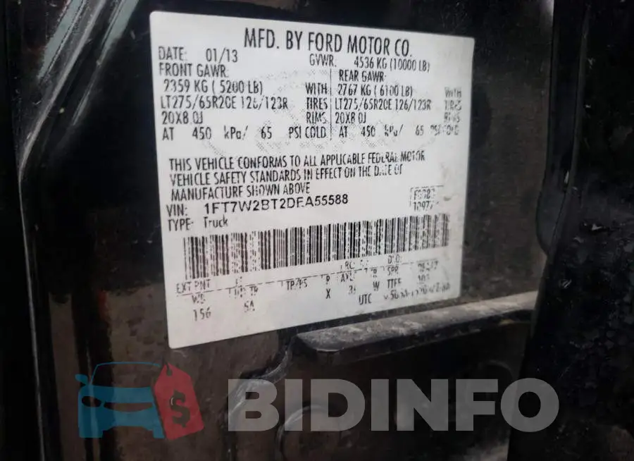 1FT7W2BT2DEA55588 Photo# 10