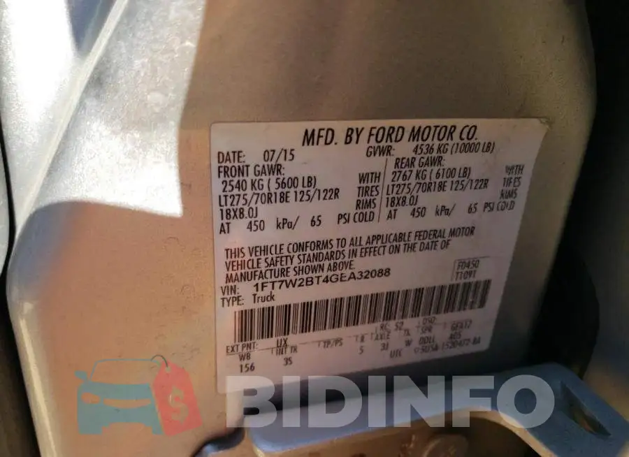 1FT7W2BT4GEA32088 Photo# 10