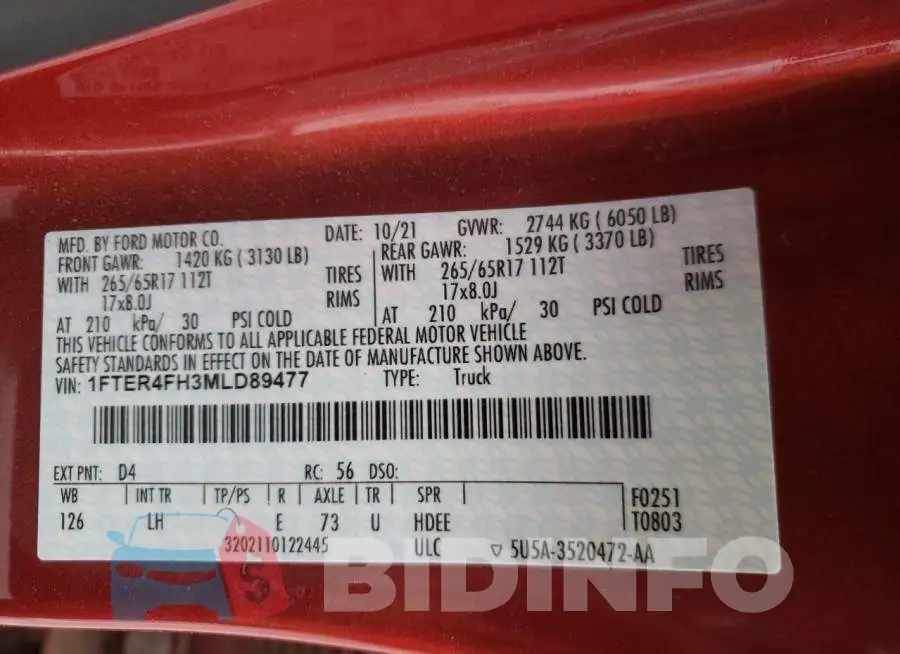 1FTER4FH3MLD89477 Photo# 12