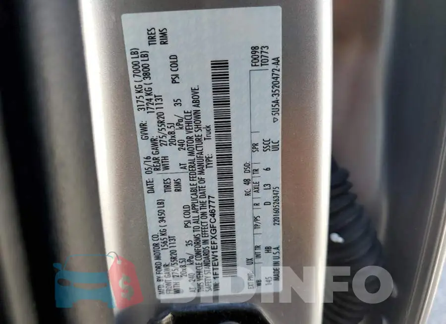1FTEW1EFXGFC46777 Photo# 10