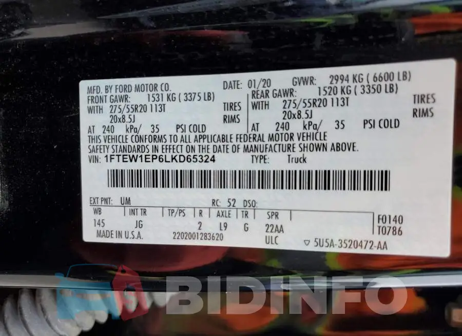 1FTEW1EP6LKD65324 Photo# 12