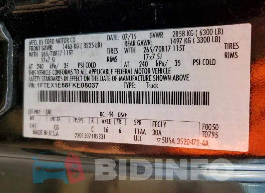 1FTEX1E88FKE08037 Photo# 10