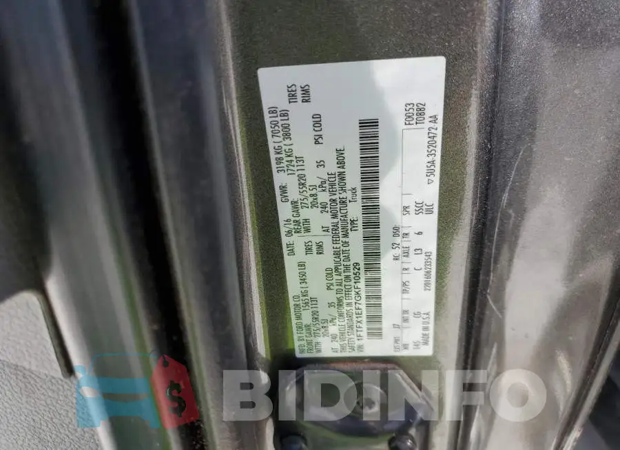 1FTFX1EF7GKF10529 Photo# 10