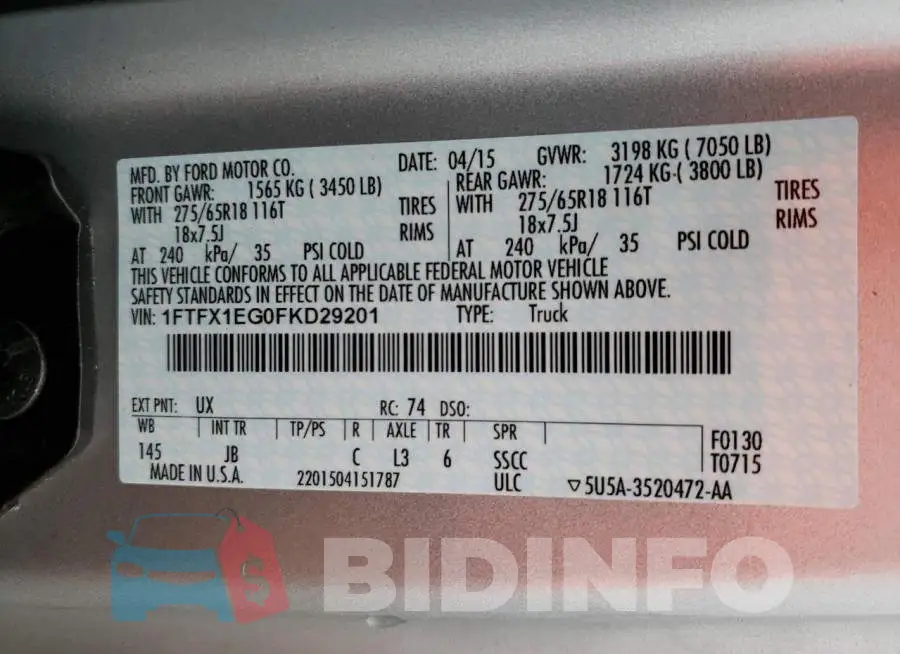 1FTFX1EG0FKD29201 Photo# 12