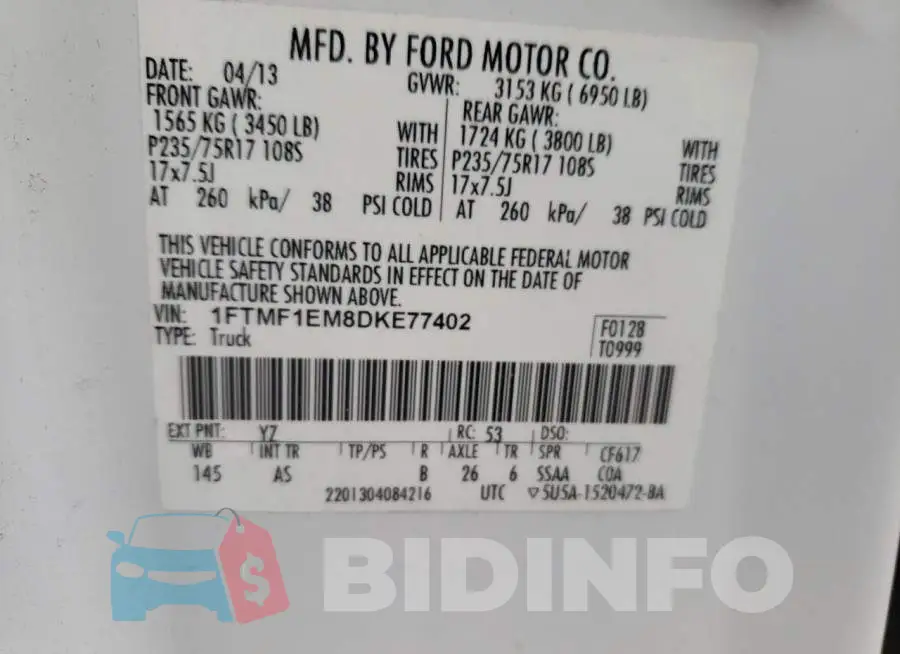 1FTMF1EM8DKE77402 Photo# 10