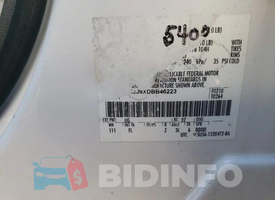 2FMDK3J9XDBB46223 Photo# 13