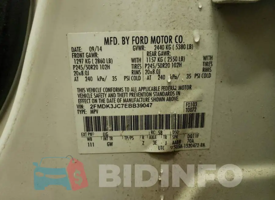2FMDK3JC7EBB39047 Photo# 10