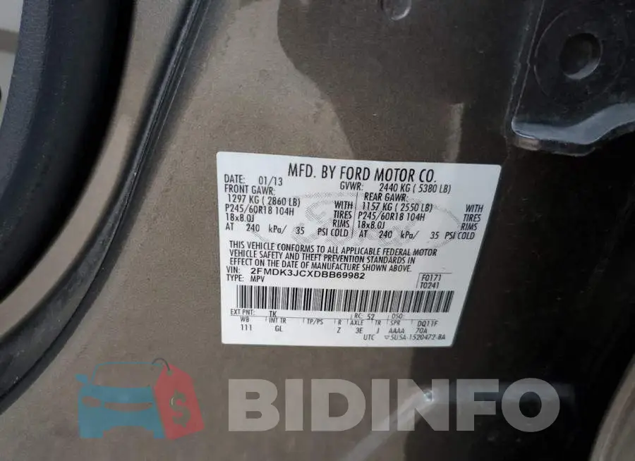 2FMDK3JCXDBB69982 Photo# 10