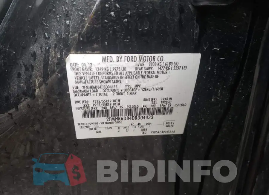 2FMHK6D84DBD04433 Photo# 10