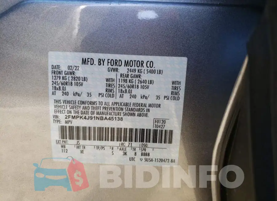 2FMPK4J91NBA45138 Photo# 13