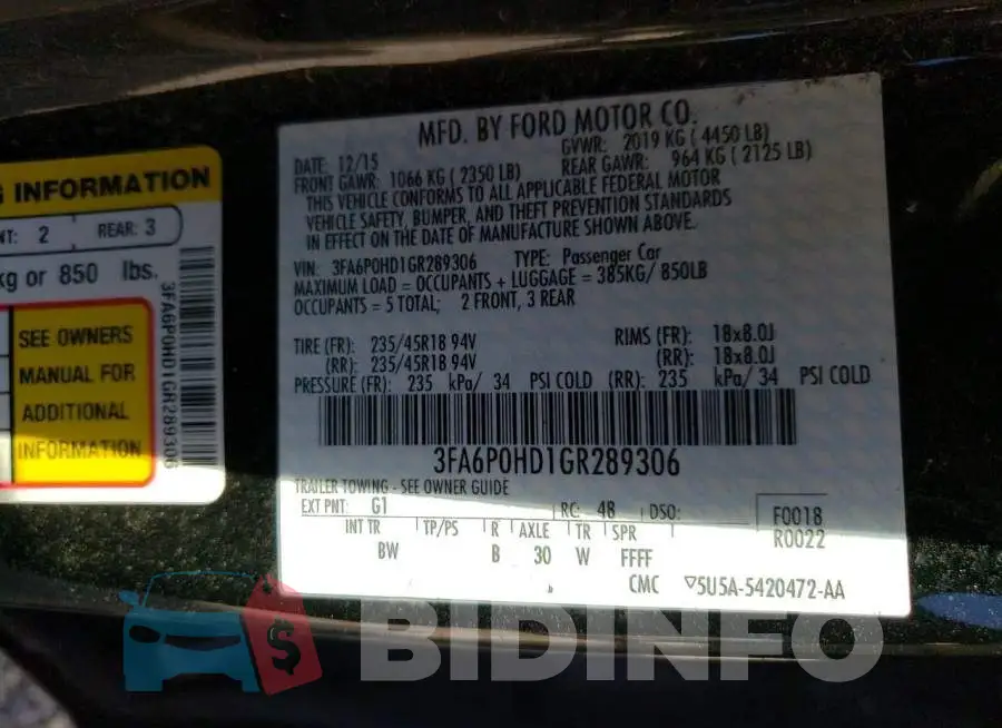 3FA6P0HD1GR289306 Photo# 10