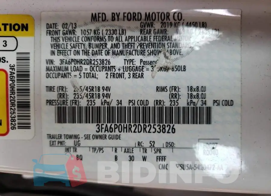 3FA6P0HR2DR253826 Photo# 13