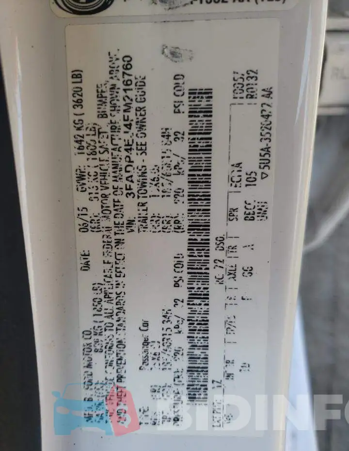 3FADP4EJ4FM216760 Photo# 12