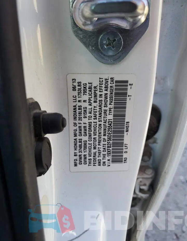 19XFB2F56DE255431 Photo# 10