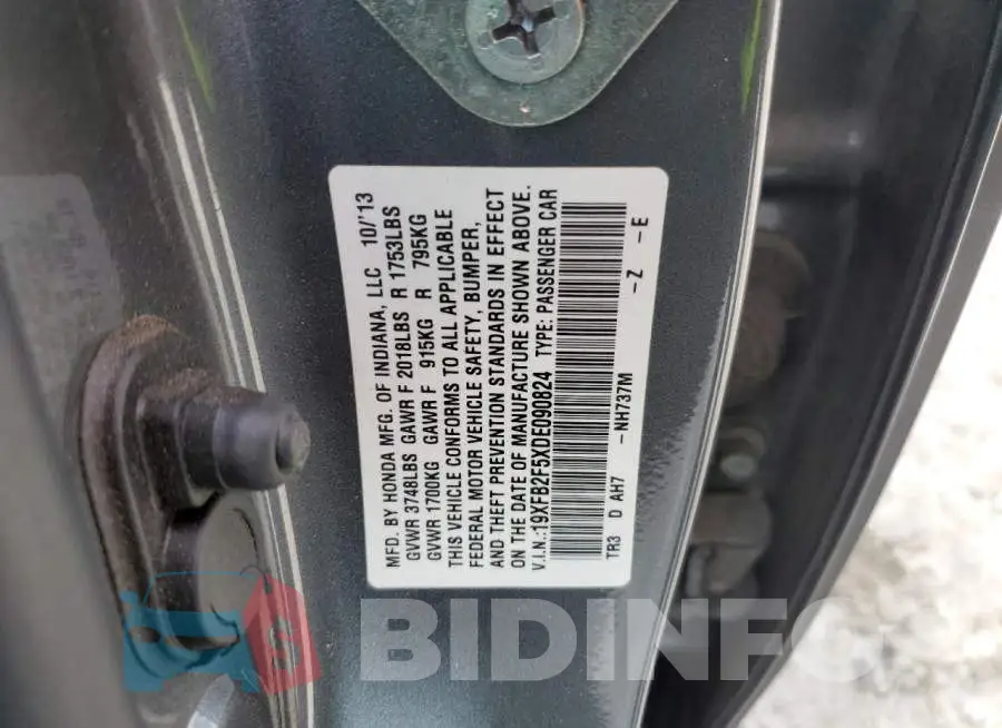 19XFB2F5XDE090824 Photo# 12