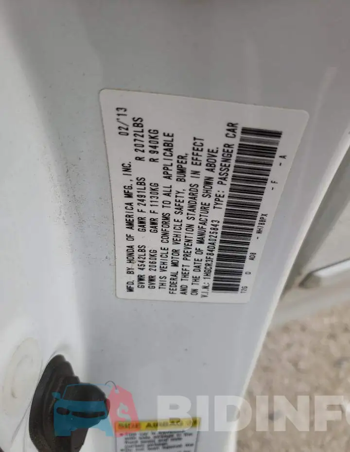 1HGCR3F84DA025843 Photo# 13