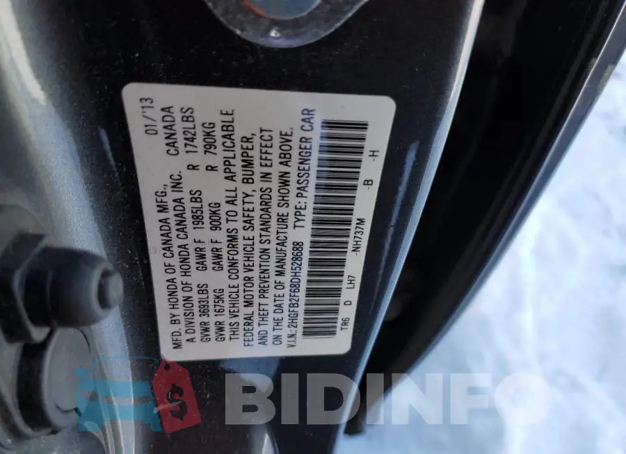2HGFB2F68DH528688 Photo# 12